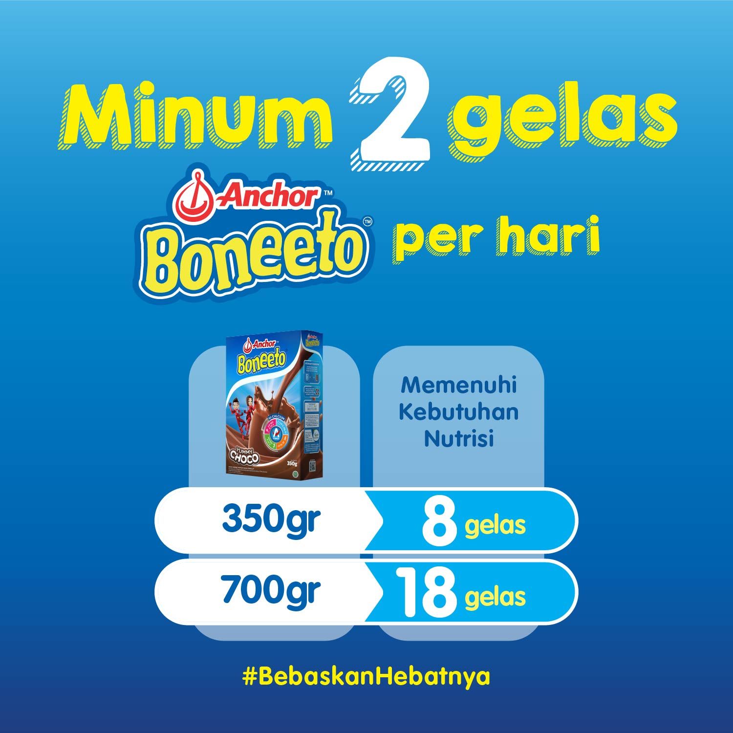 Anchor Boneeto Yummy Choco 350gr- Susu Bubuk Pertumbuhan Anak - 5