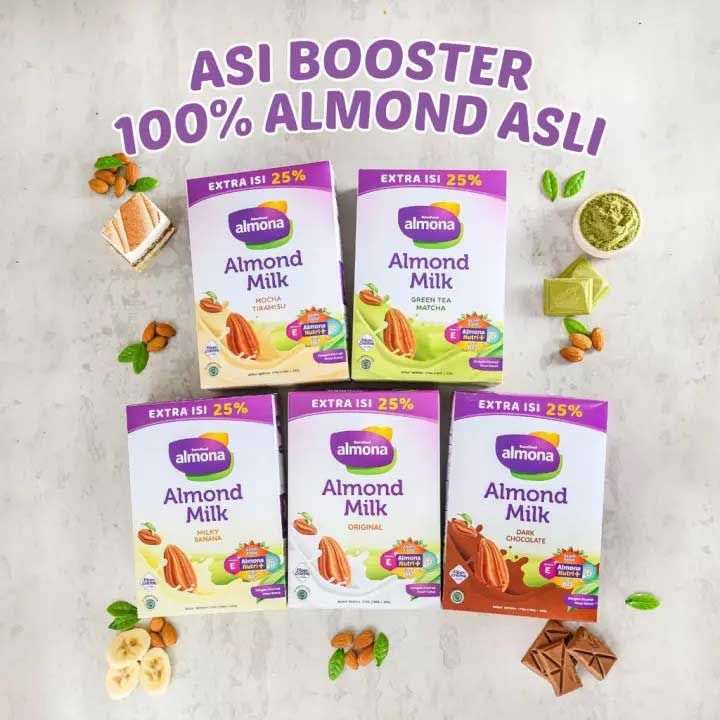 [Extra 25%] Almona Susu Almond Asi Booster 175Gr - Gr.Tea Matcha - 1