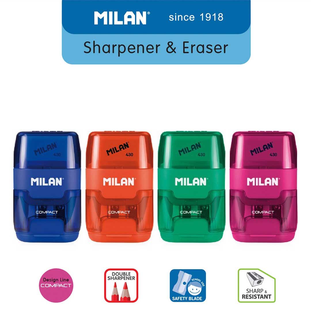 Milan Sharpener + Eraser Compact #47031 Lilac - 1