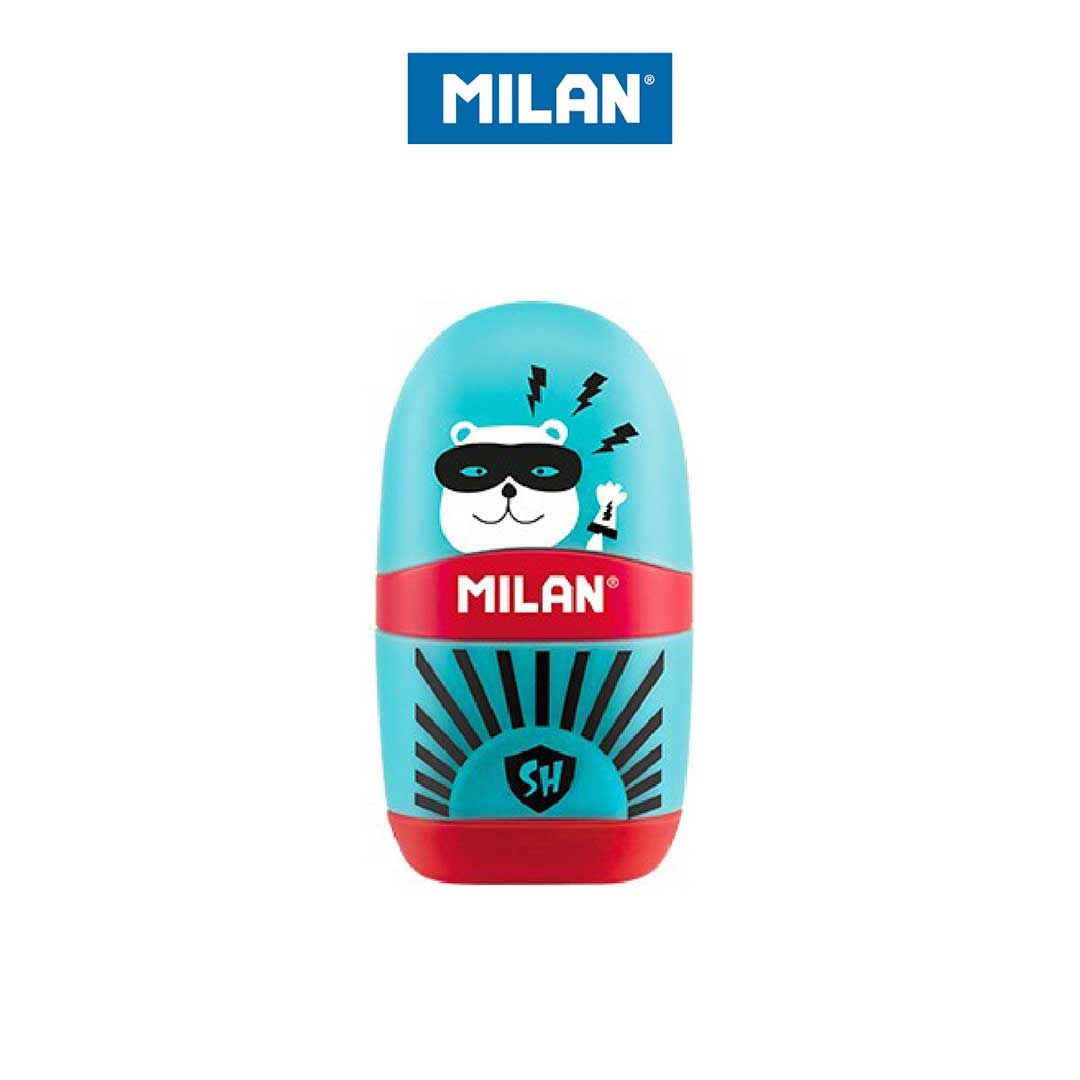 Milan Sharpener & Eraser Super Heroes Blue - 2