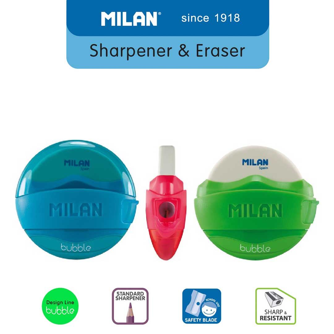 Milan Pencil Sharpener & Eraser Bubble #47041 Green - 1