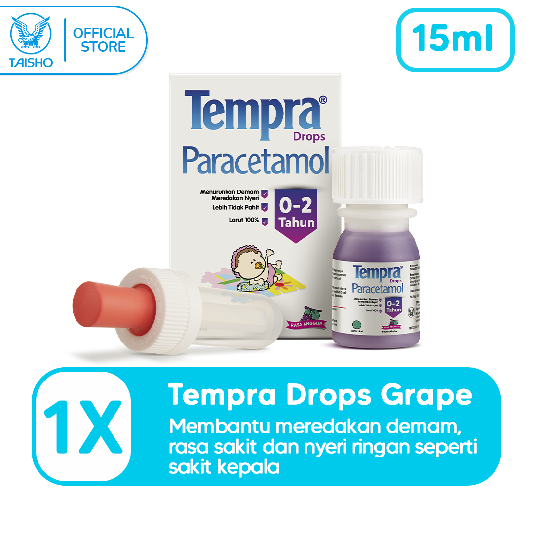 Tempra Drops Syrup Paracetamol Anak (0-2 Tahun) Rasa Anggur 15 ml - 1