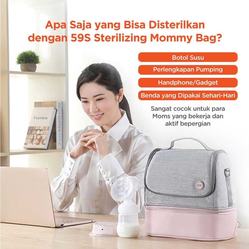 Mooimom 59S UVC Led Sterilizing Mommy Bag Pink - 3