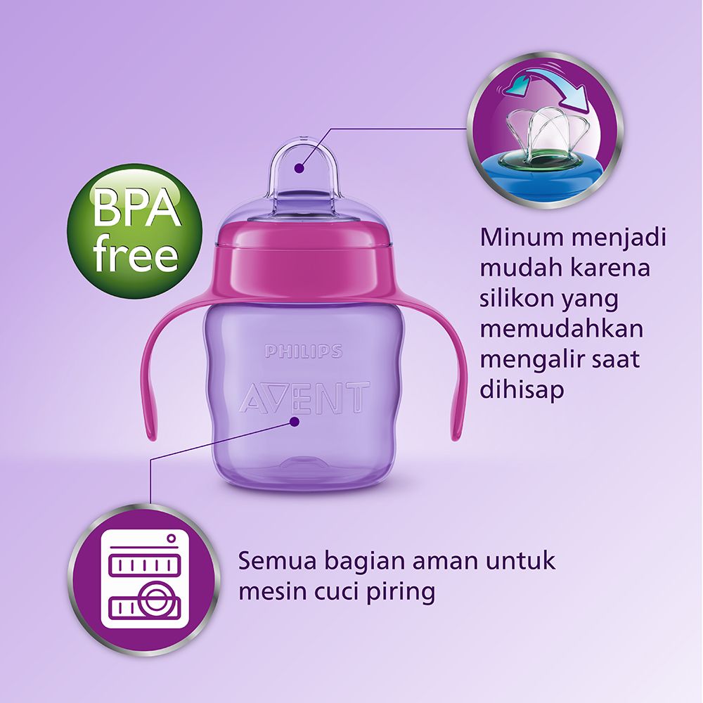 Philips Avent Classic Spout Cup 7OZ Single Girl SCF551/03 Botol Minum - 2