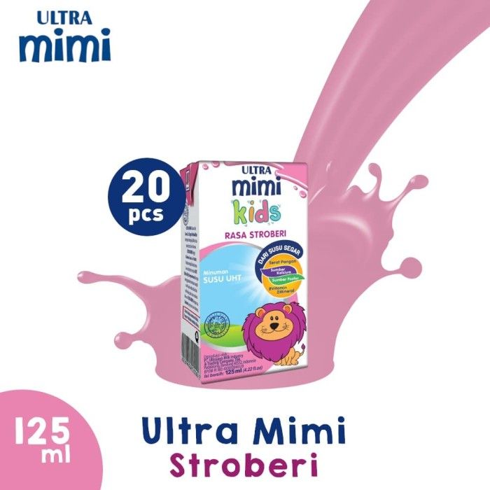 Ultra Mimi Susu UHT Stroberi 20x125ml - 1