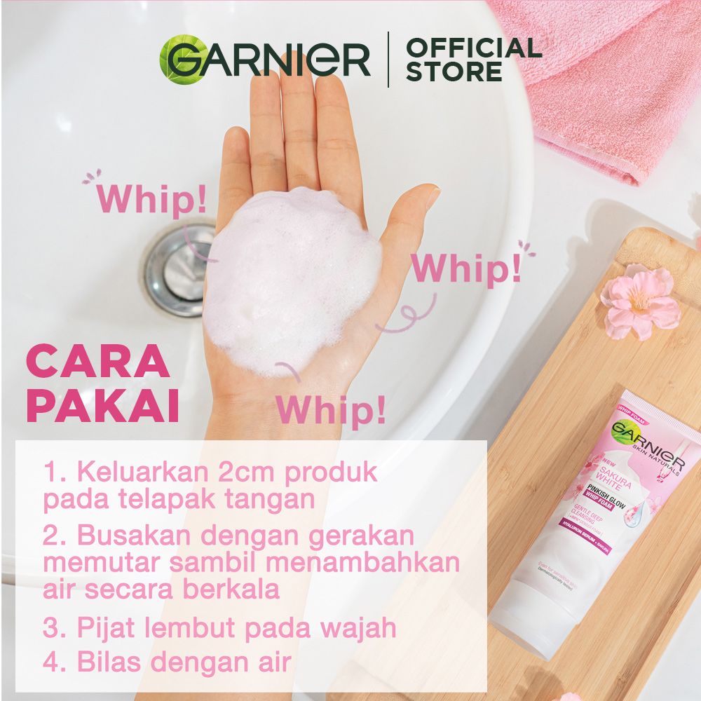 Garnier Sakura Glow Whip Foam - 100ml - 6