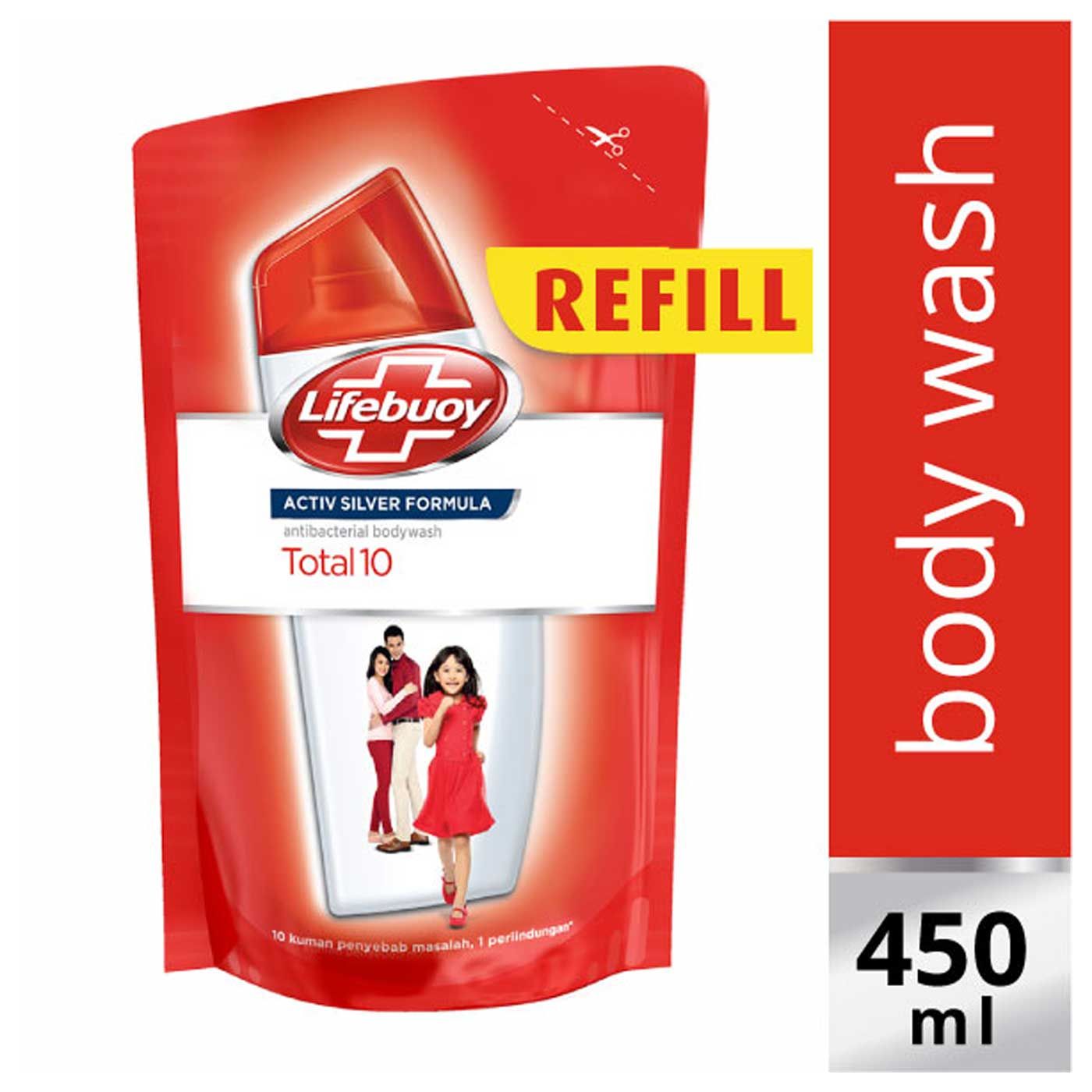 Lifebuoy Sabun Cair Total 10 Refill 450ml - 1