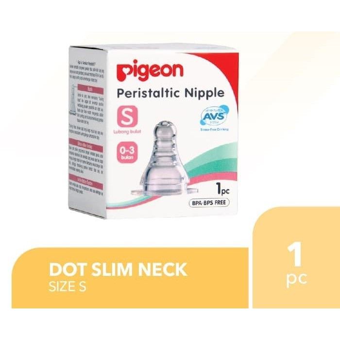 Pigeon Peristaltic Isi 1 Nipple Slim Neck Dot Bayi - S - 1