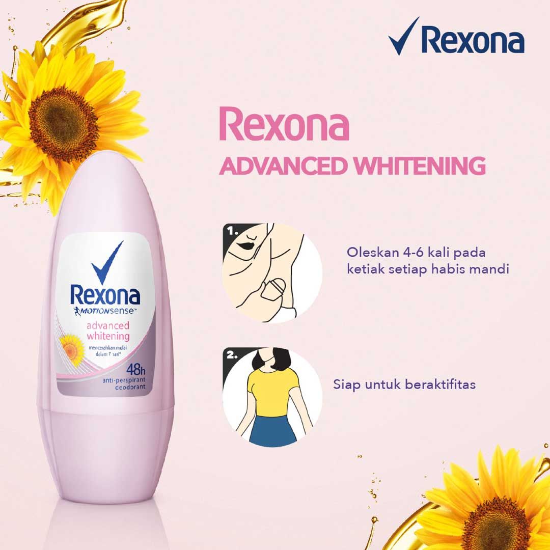 Rexona Women Anti-Perspirant Deo Roll On Adv Whitening 45ml - 6