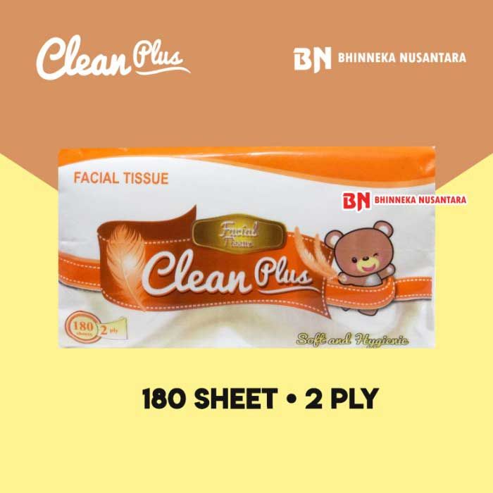 Clean Plus Facial Tissue [180 Sheet/2 Ply] - 1