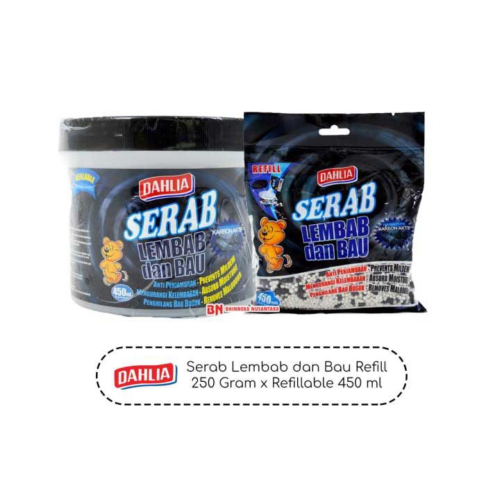 Dahlia Serab Lembab Bau Refill 250 Gr x Refillable 450 ml - 1