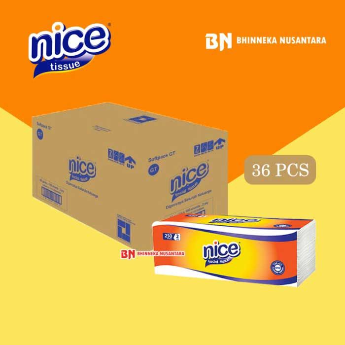 Nice Facial Tissue Softpack 250 Sheet [1 Dus/36 Pack] - 1