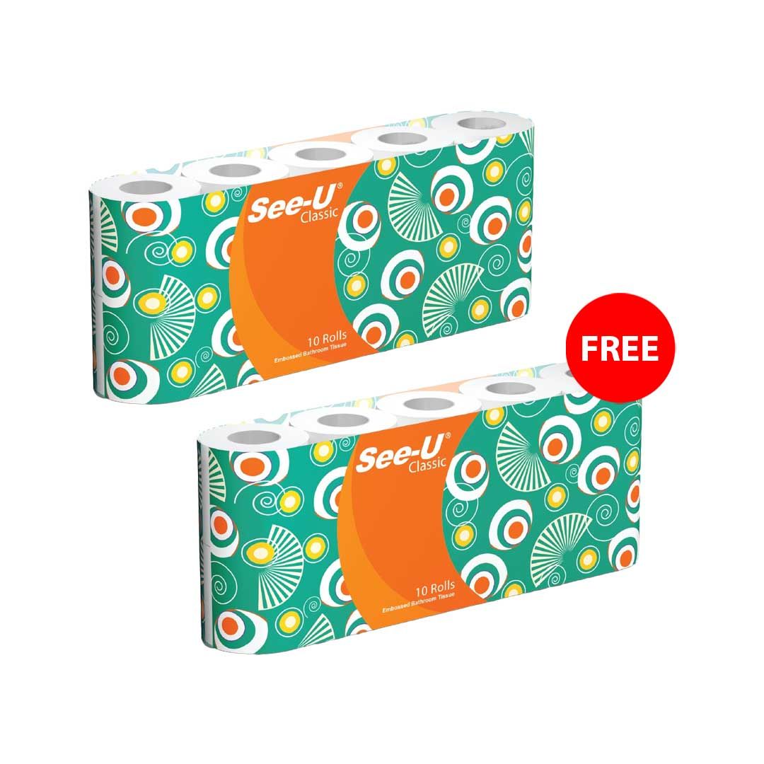 SEE-U Bathroom Classic Tissue [10 Roll/2 Ply] - 1