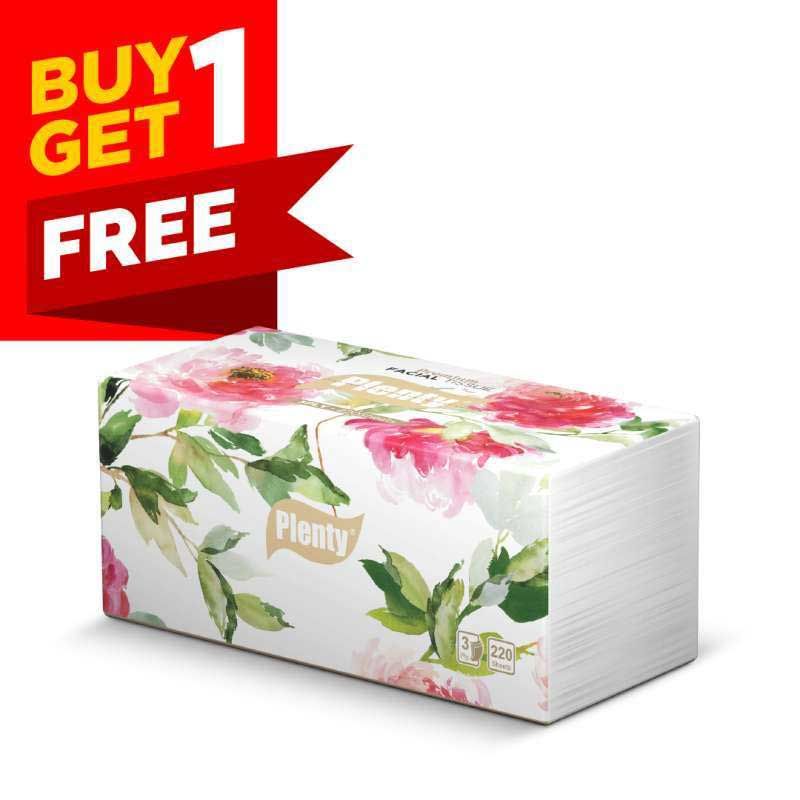 Plenty Facial Tissue Premium [3 Ply/220 Sheet] - Buy 1 Get 1 - 1