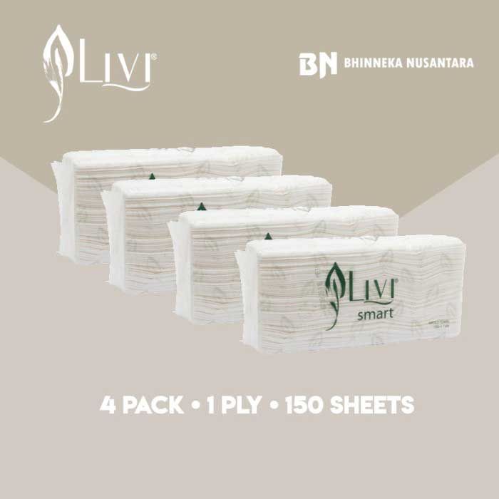 Livi Smart Hand Towel Tissue 150 Sheet [4 Pack] - 1