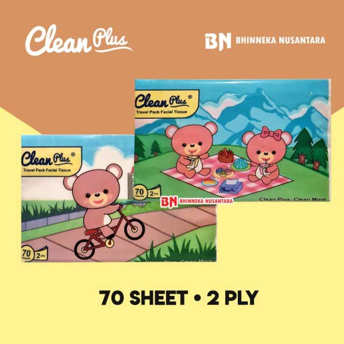 Clean Plus Travel Pack Tissue [70 Sheet/2 Ply] - 1