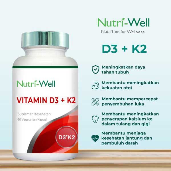 Nutriwell Vitamin D3 + K2 (60 Capsules) - 2