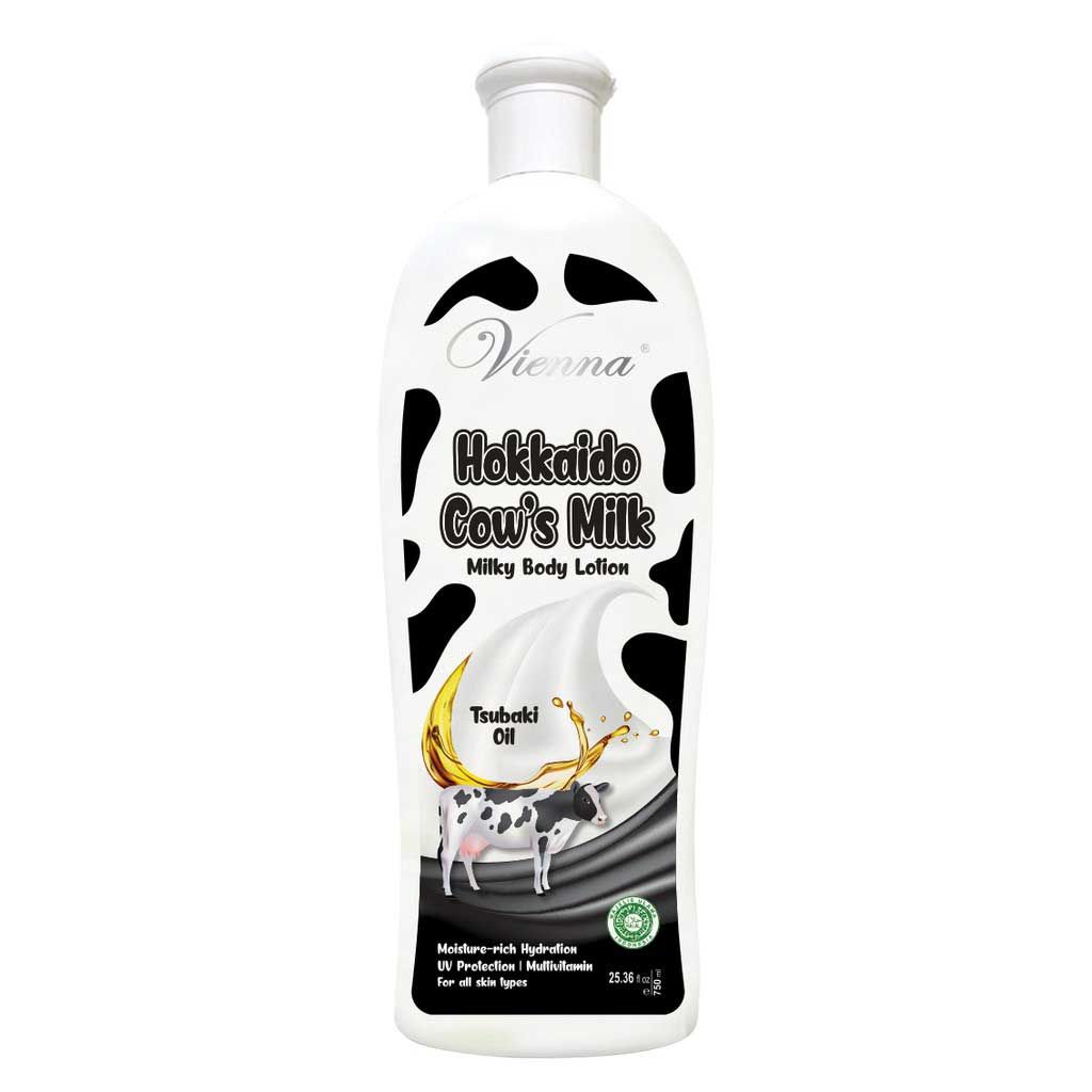 Vienna Milky Body Lotion Hokaido Cow'S Milk Tsubaki Oil - 750 Ml Bottle - 1