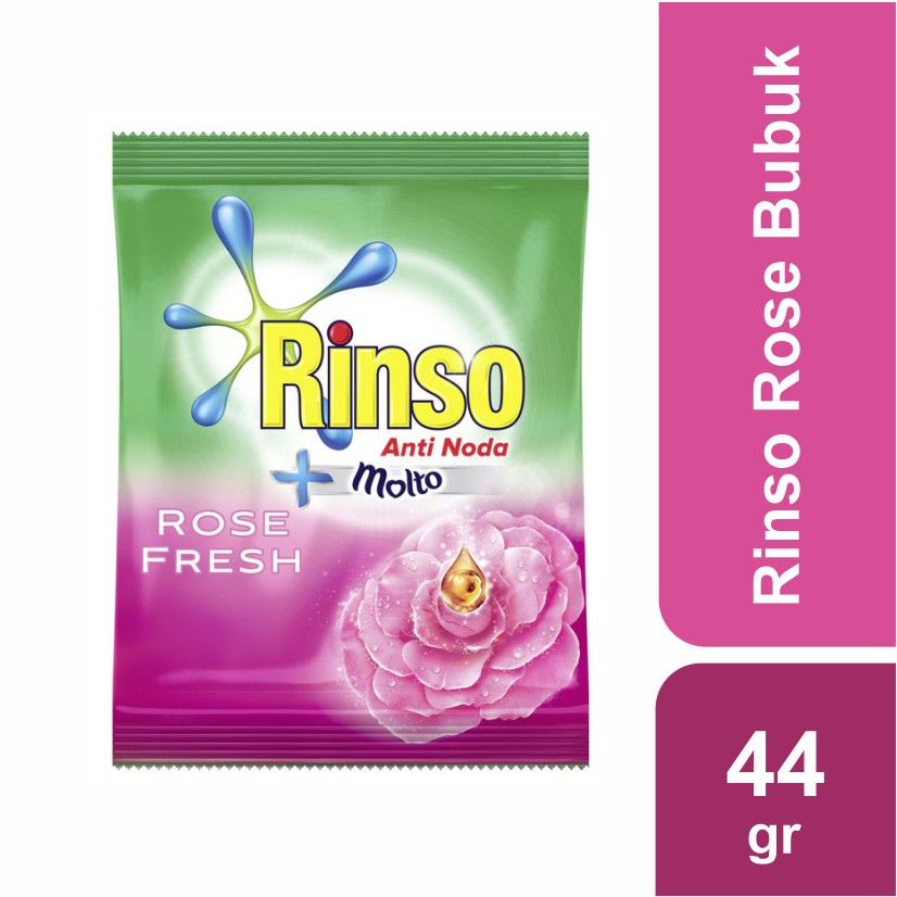 Rinso Anti Noda Molto Rose Fresh Powder Sachet 6x44 g - 1