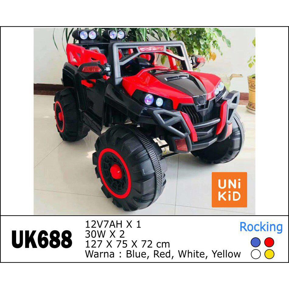 Unikid Mobil Aki Mainan Anak Remote Control UK688 Big Bugi Rocking  Red - 1