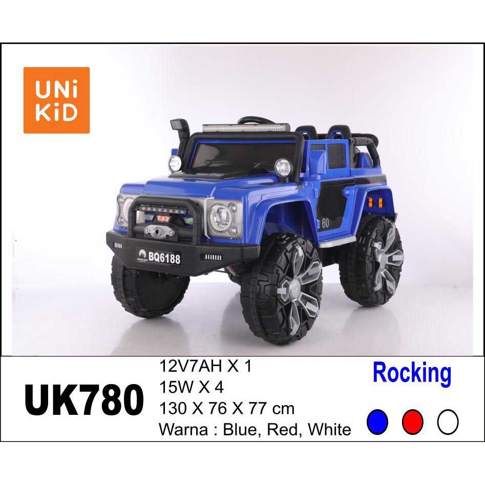 Unikid Mobil Aki Mainan Anak Remote Control Jeep Unikid UK 780 Rocking remote Blue - 1