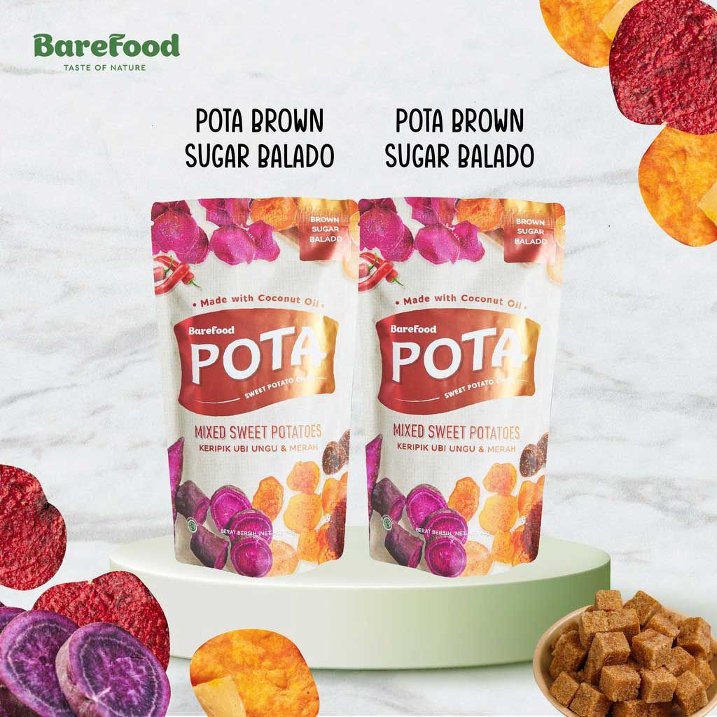 Paket POTA 3 ( POTA Brown Sugar Balado x 2) - Snack Sehat - Tinggi Serat - Tinggi Vitamin & Mineral - 1