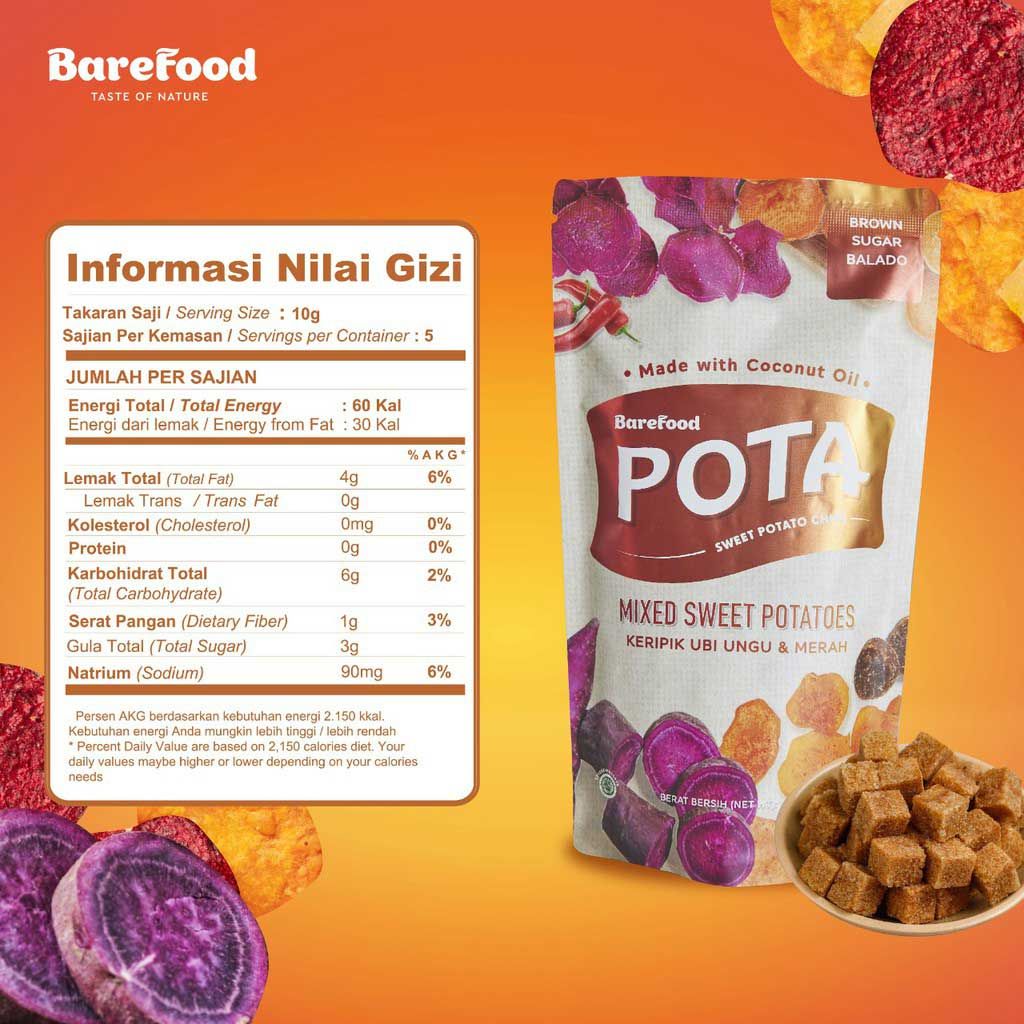 POTA Sweet Potato Chips BROWN SUGAR BALADO 50g - 3