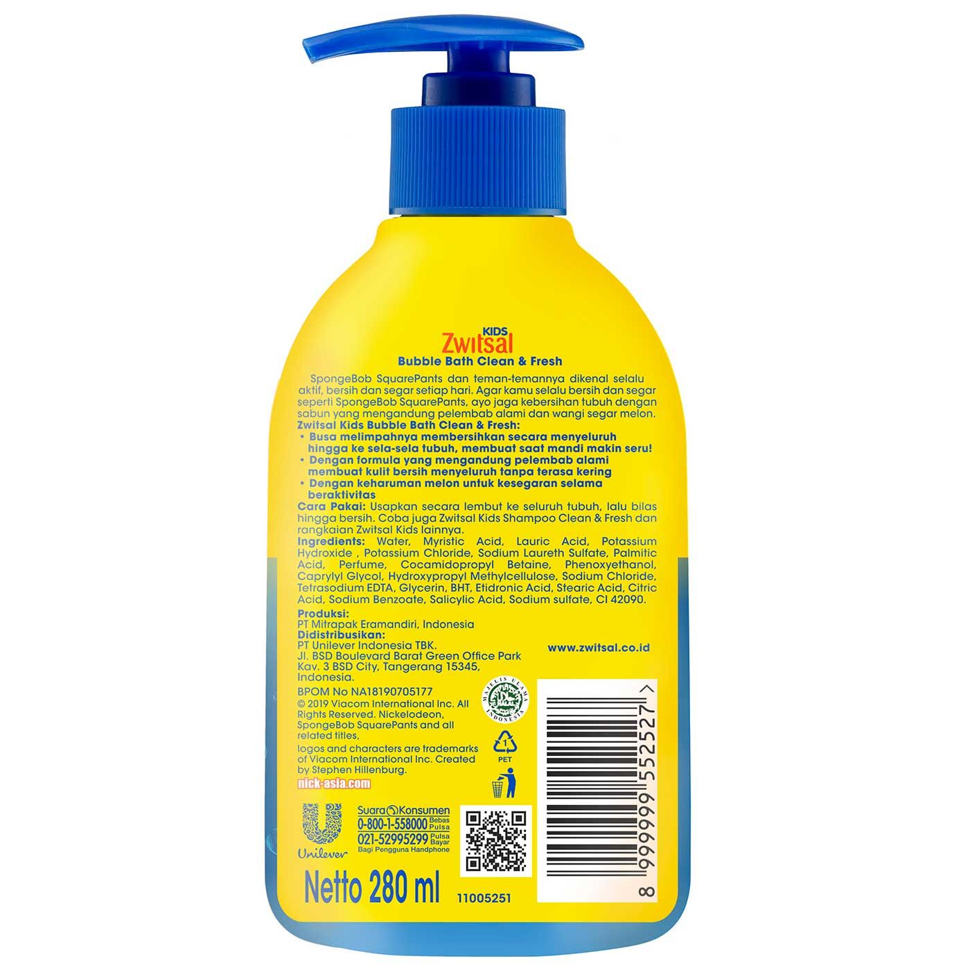 Zwitsal Kids Bubble Bath Blue Clean & Fresh 280 ml - 4