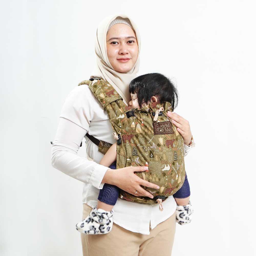 Cuddle Me Levana Gendongan Bayi SSC Newborn Adjustable Tanpa Hipseat Forest Khaky