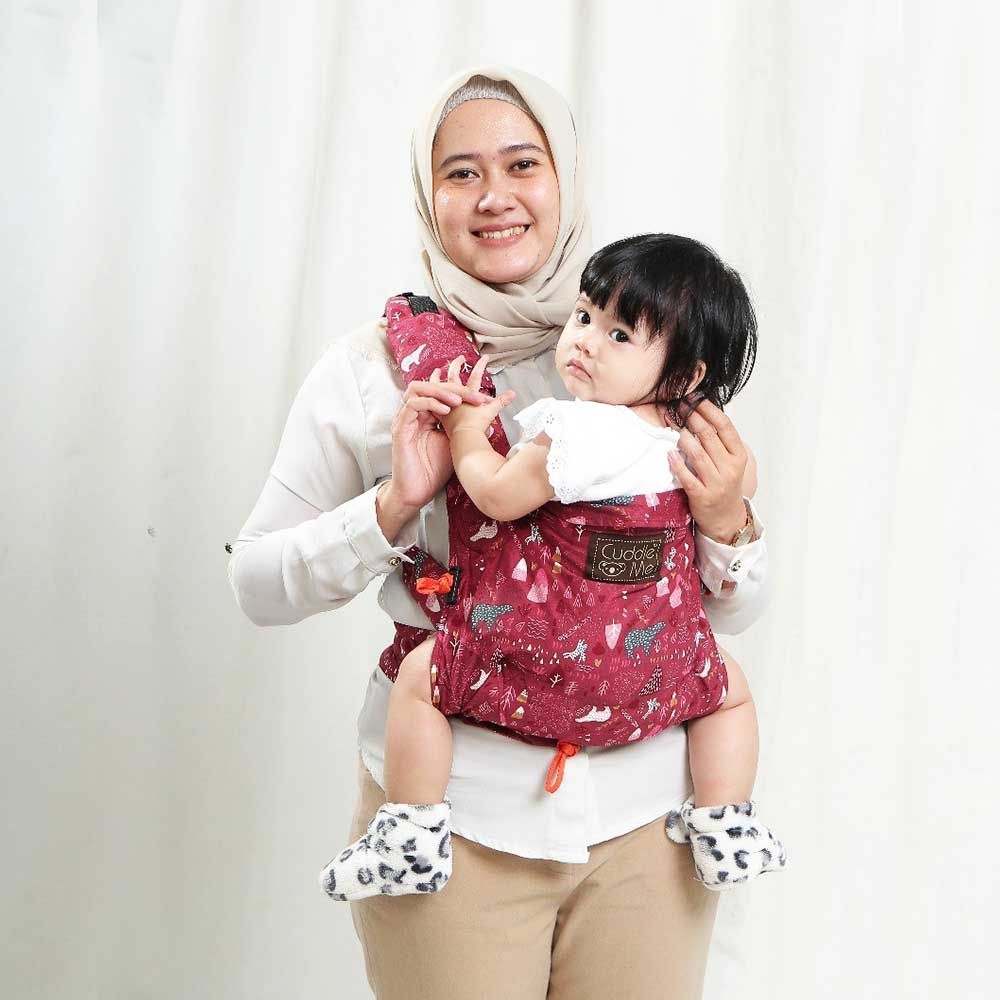 Cuddle Me Levana Gendongan Bayi SSC Newborn Adjustable Tanpa Hipseat - Forest Maroon - 1