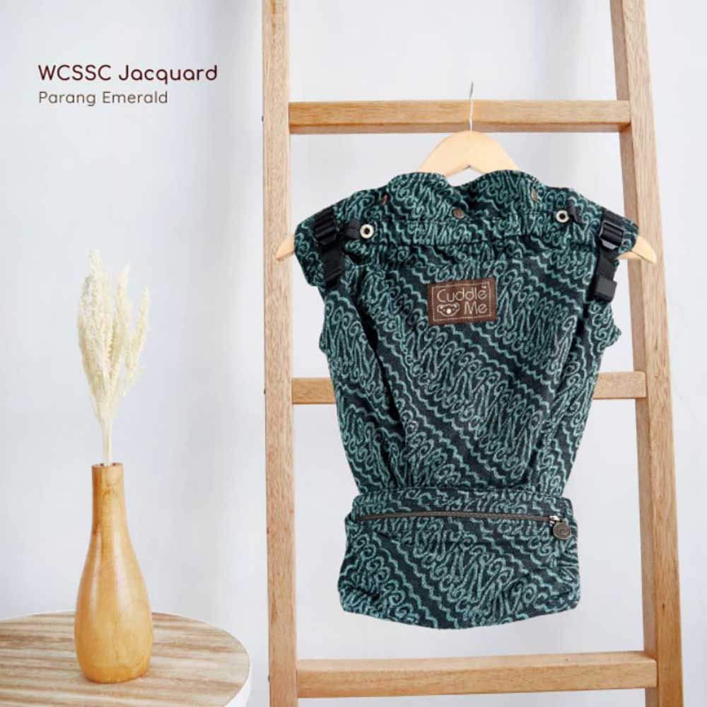 Cuddle Me Gendongan WCSSC Hipseat Ultimo Baby Carier Tenun Jacquard - Parang Emerald - 1