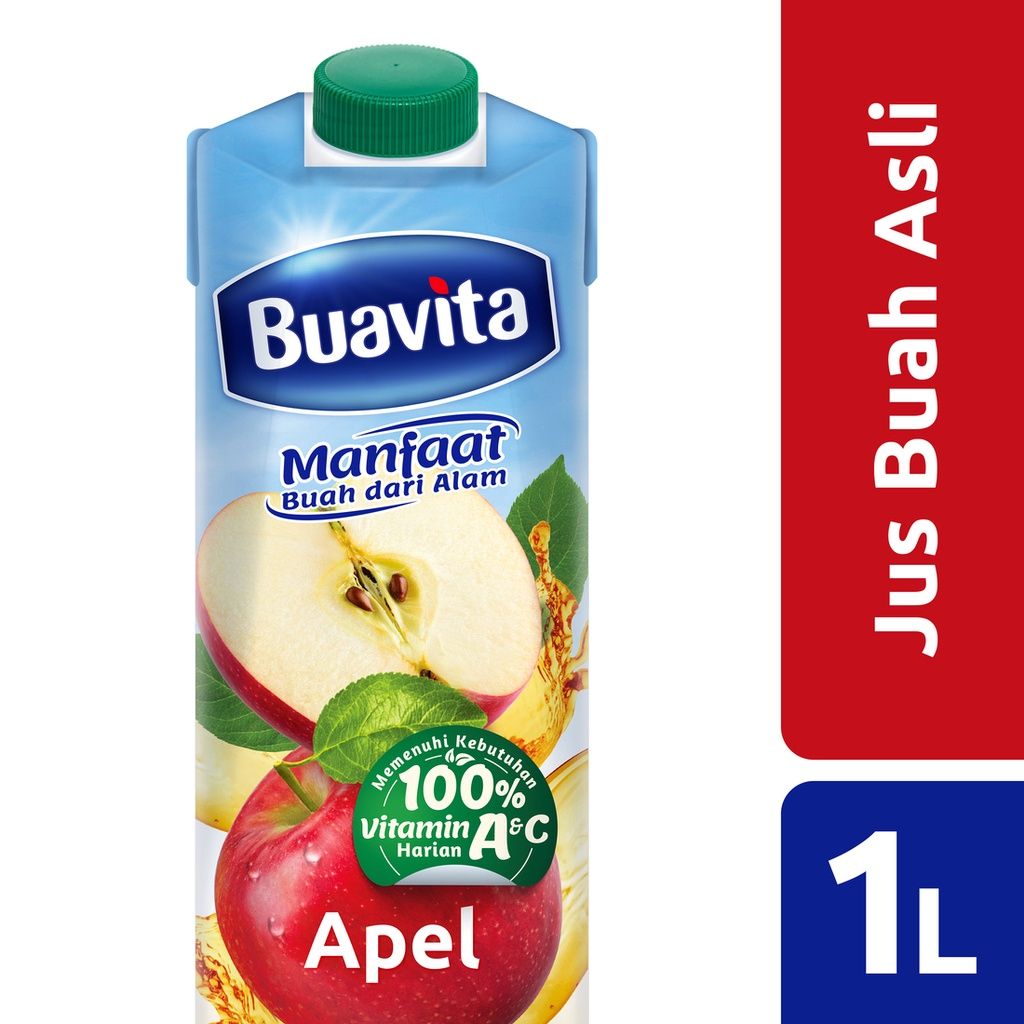 Buavita Jus Buah Asli Apel 1Liter - 1