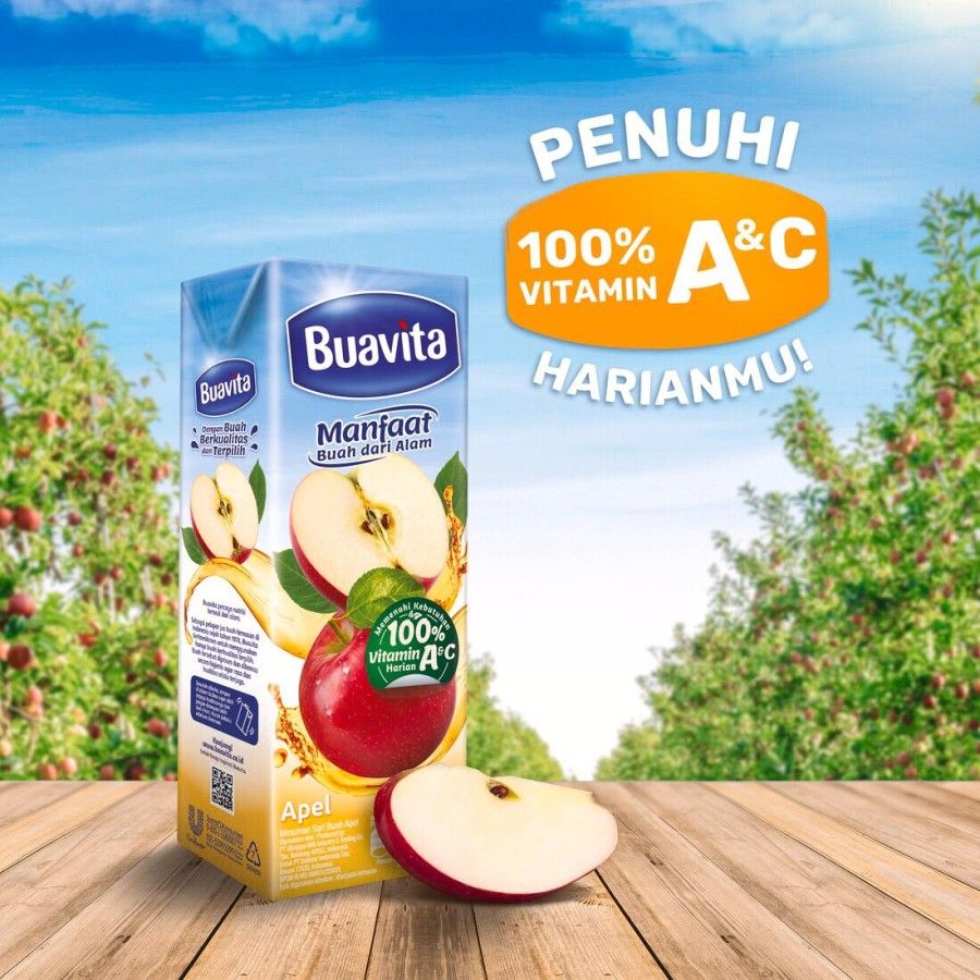 Buavita Jus Buah Asli Apel 1Liter - 2