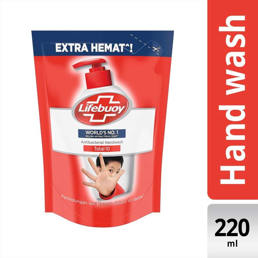 Lifebuoy Sabun Cuci Tangan Anti Bakteri Total 10 Refill 220Ml - 1