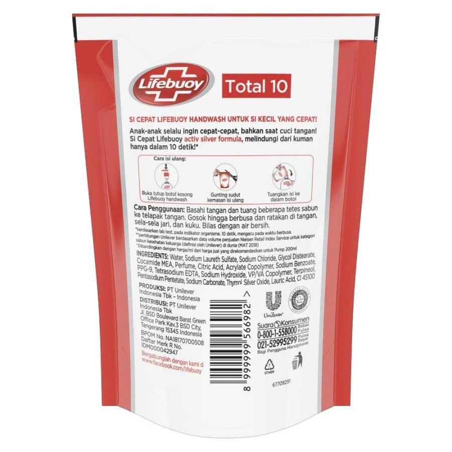 Lifebuoy Sabun Cuci Tangan Anti Bakteri Total 10 Refill 220Ml - 3