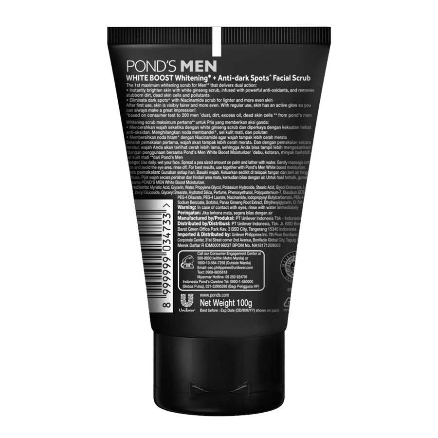 Ponds Men Bright Boost Face Scrub 100G - 2