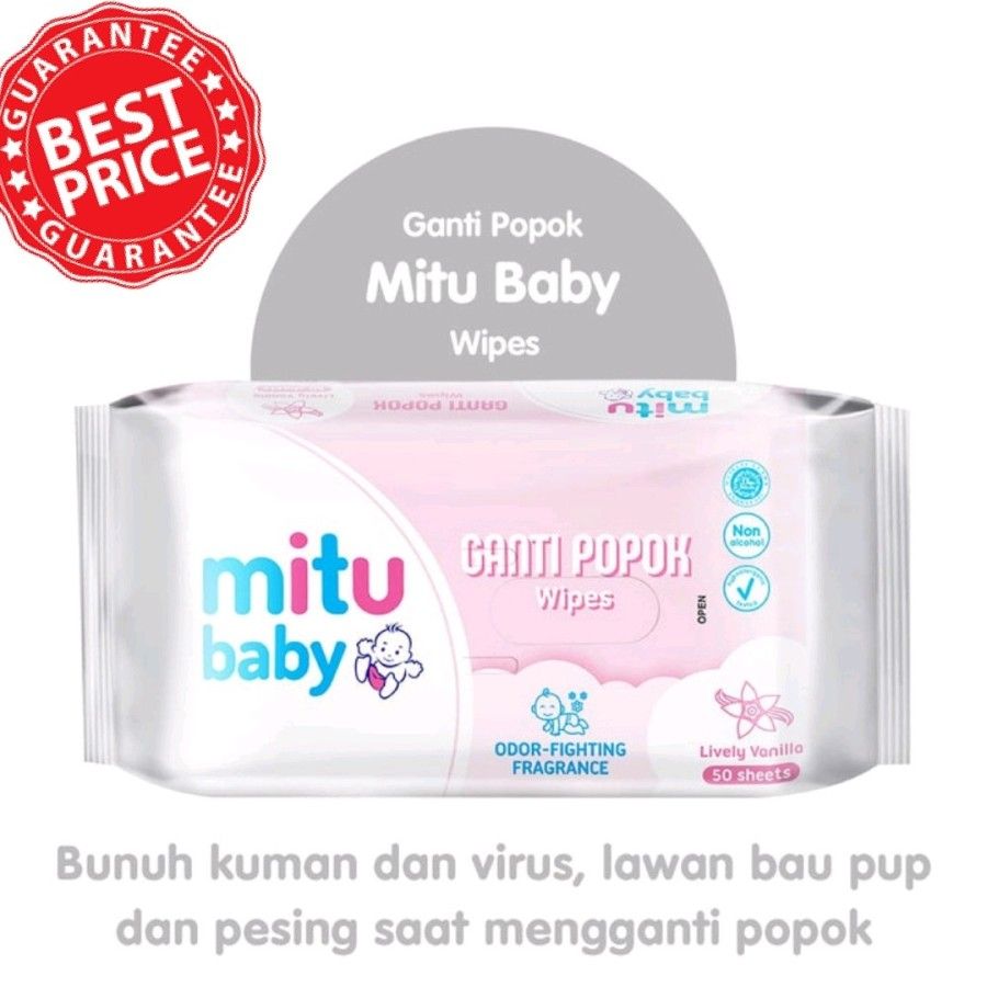 Mitu Tisu Basah Mitu Baby Wipes 50 Sheets Beli 1 Gratis 1 - Lively Vanilla - 1