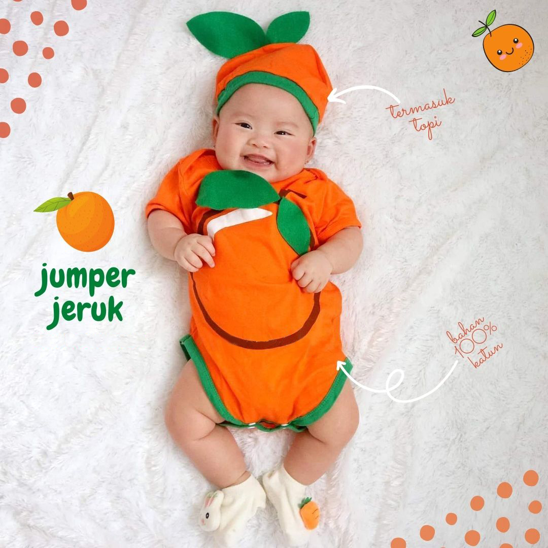 Jumper Bayi Newborn Motif Buah Jeruk - 2