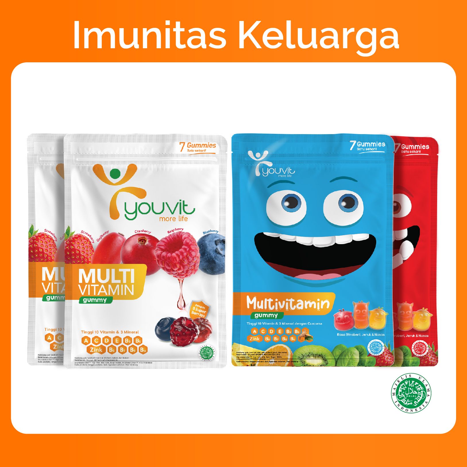 Youvit Multivitamin Dewasa dan Anak 2 Sachet - 1