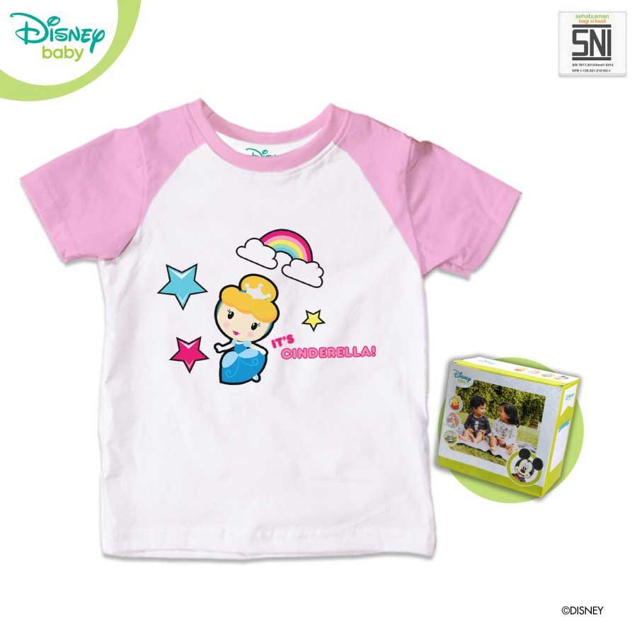 Disney Baby Pakaian Bayi Kaos Raglan Cinderella DISNEY Katun Bambu DPC84 - Pink S - 1