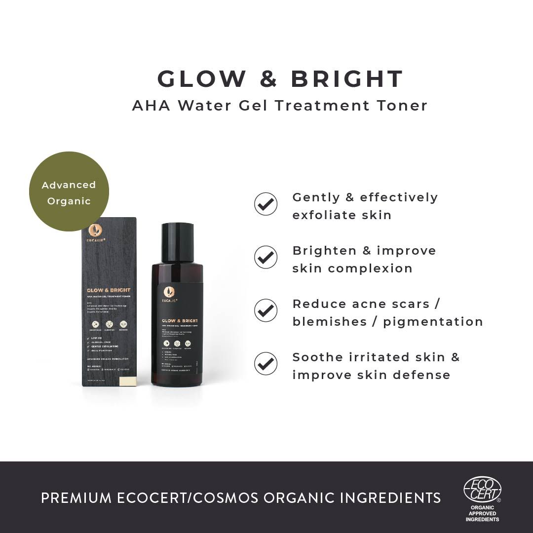 Eucalie Organic Glow & Bright AHA Water Gel Toner - 5