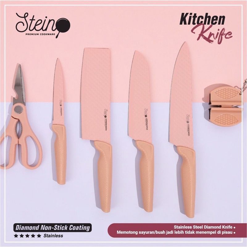 Steincookware PISAU DIAMOND KNIVES 6 IN 1 SET PISAU DAPUR STEIN - 4