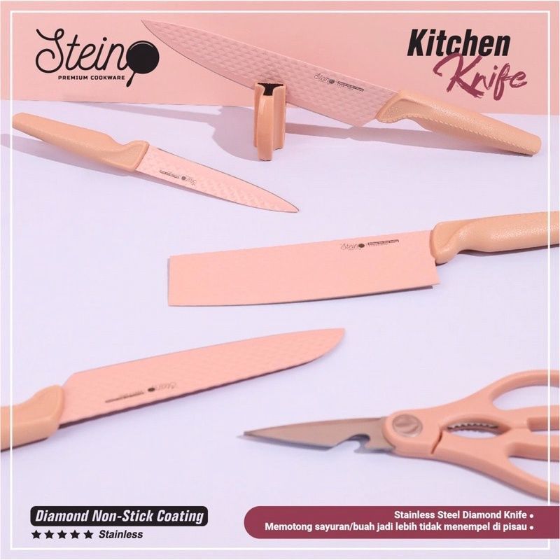 Steincookware PISAU DIAMOND KNIVES 6 IN 1 SET PISAU DAPUR STEIN - 5