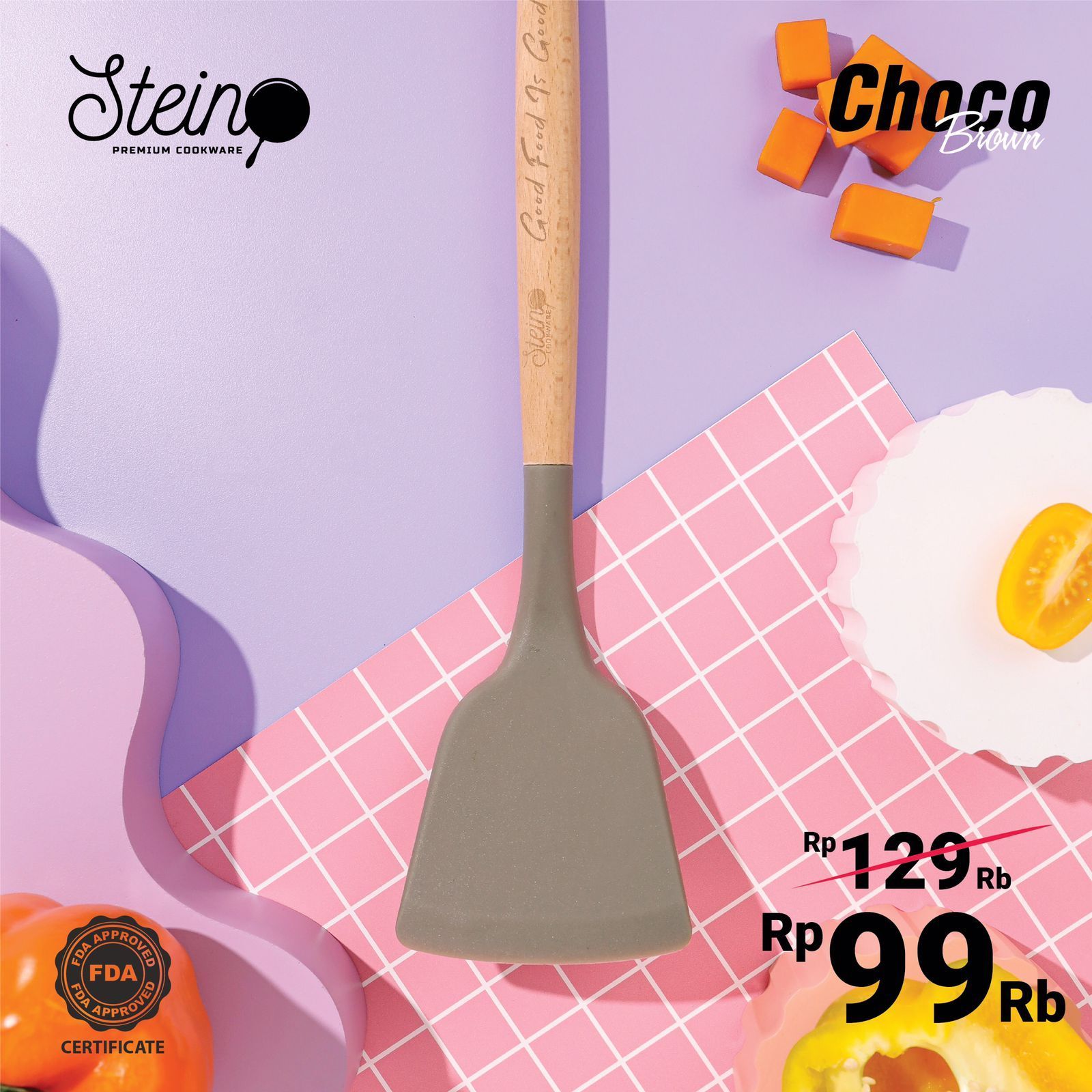 Stein Cookware Sutil Choco Spatula Silikon Original - Choco Grey - 2