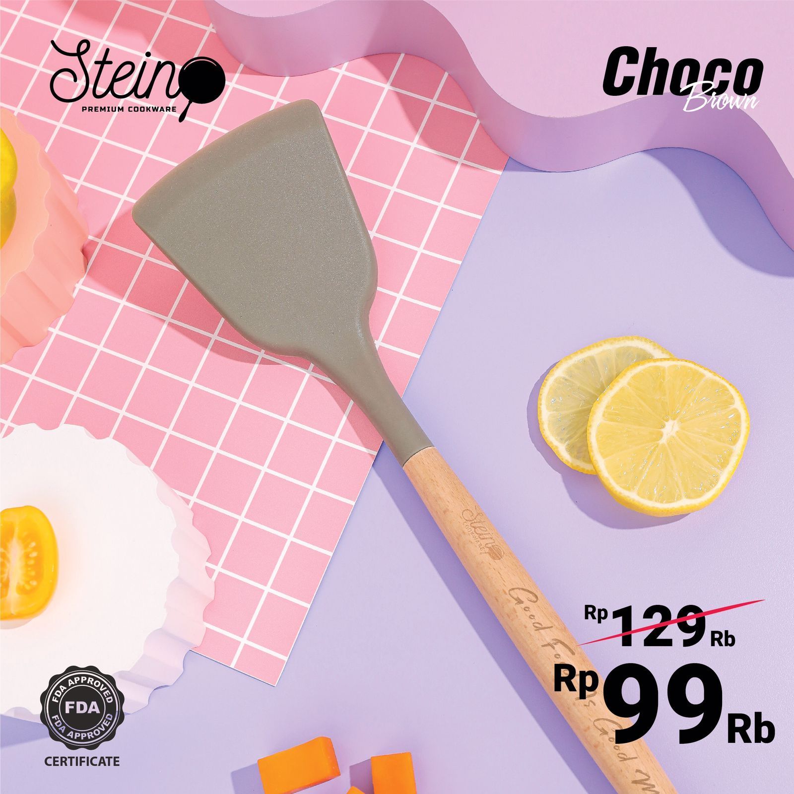 Stein Cookware Sutil Choco Spatula Silikon Original - Choco Grey - 4