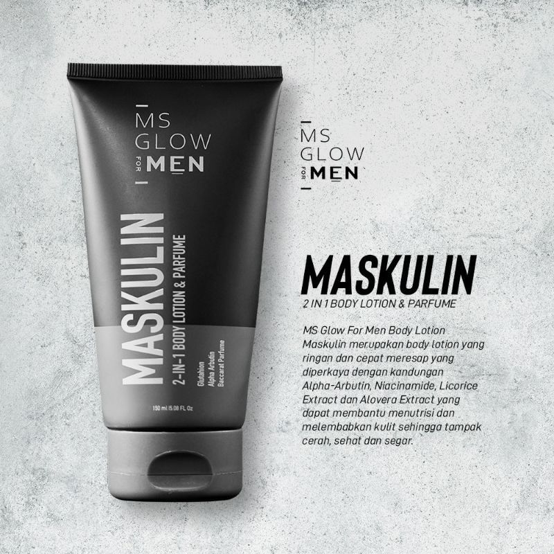 MS Glow Maskulin for Men Body Lotion Parfum Original Pria 2in1 - 2