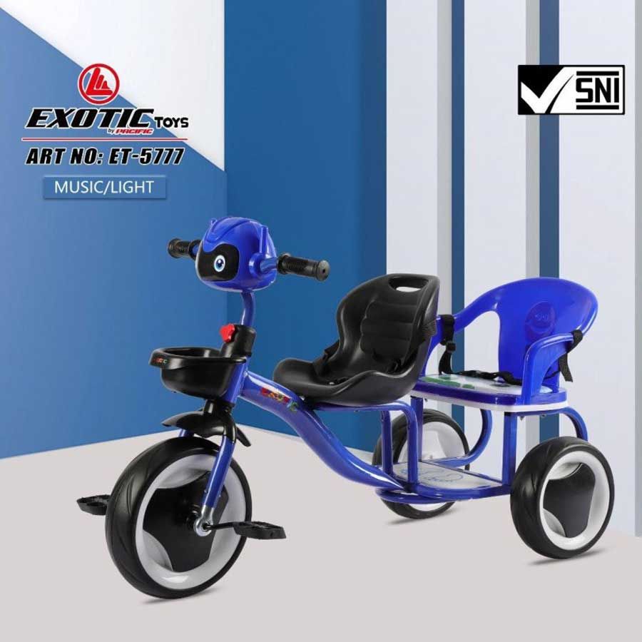 Exotic Sepeda Anak Bayi Balita Dorong Roda 3 Tricycle Exotic ET5777 By Pacific Blue - 1