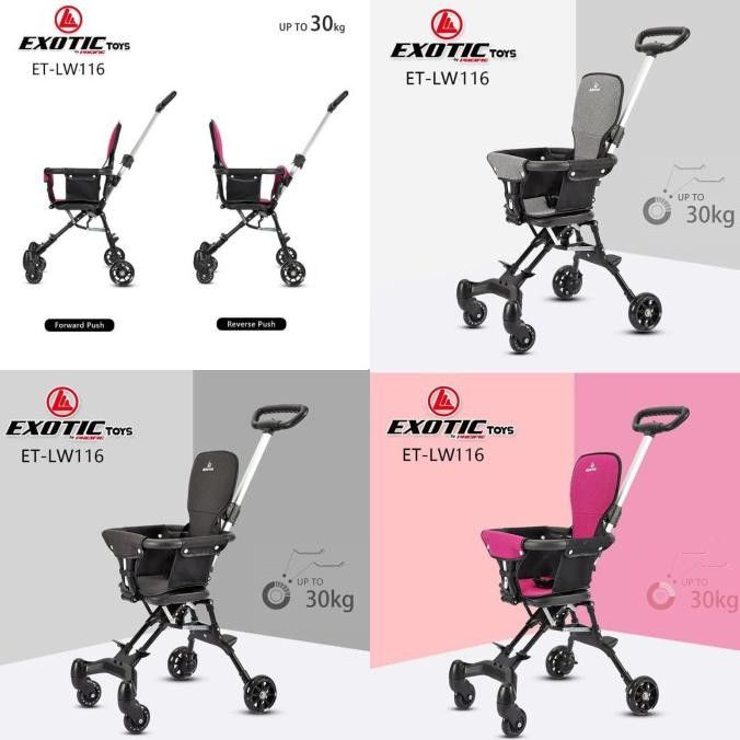 Exotic Stroller Anak Bayi Balita Kursi Dorong Stroler Anak Exotic ET LW116 Sofa Style Black - 3