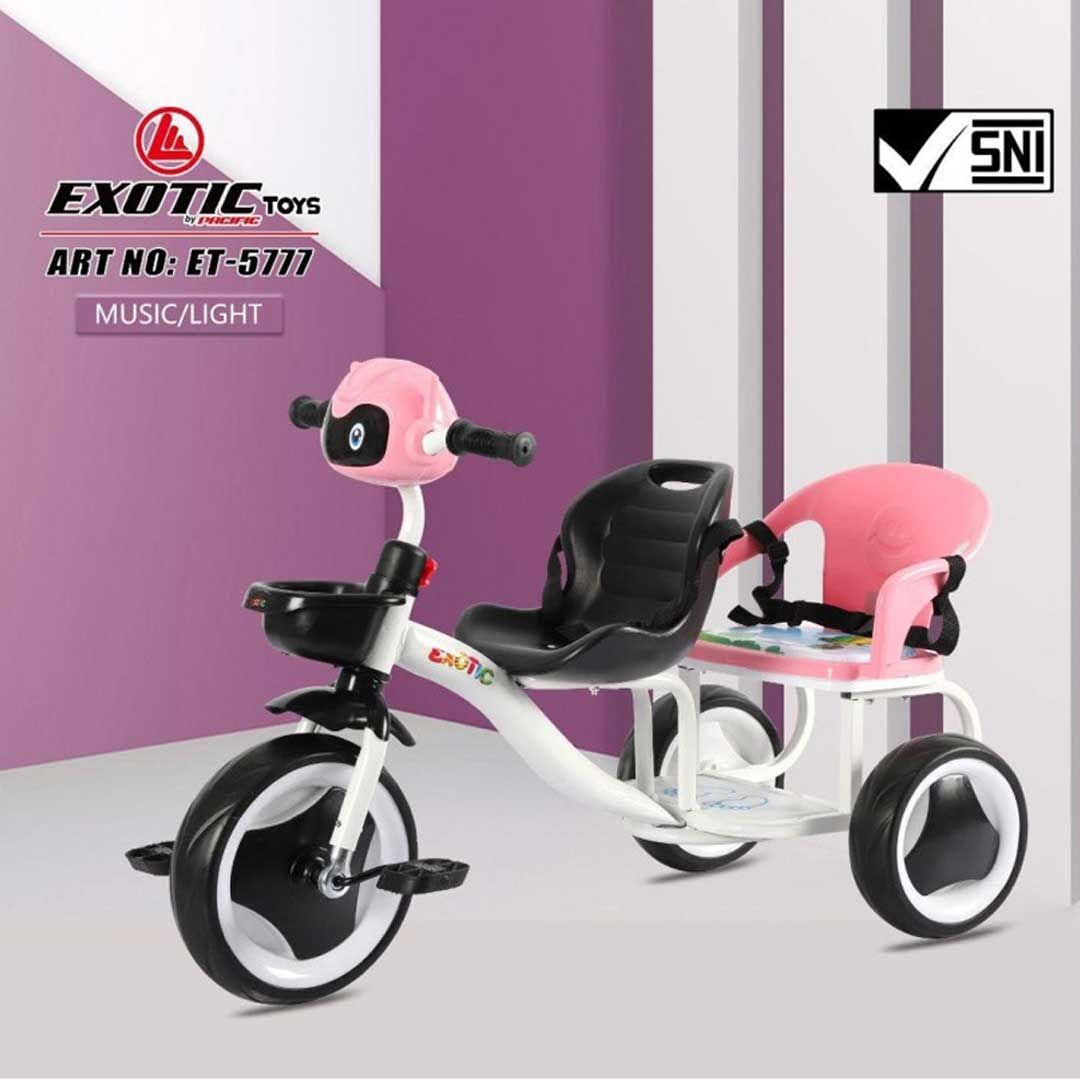 Exotic Sepeda Anak Bayi Balita Dorong Roda 3 Tricycle Exotic ET5777 By Pacific Pink - 1