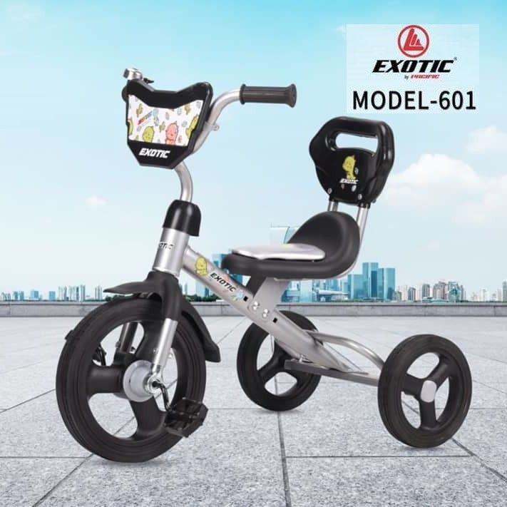 Exotic Sepeda Anak Bayi Balita Roda 3 Tricycle Exotic ET601 BMX Nickel Style Ban Karet By Pacific Black - 1